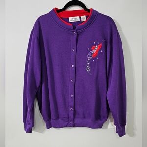 Vintage Purple Grandma ButtonDown Sweatshirt